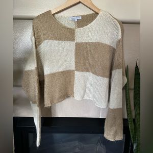 Checkered knit sweater